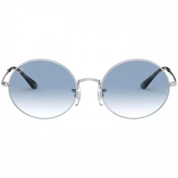 Ochelari de soare Ray-Ban rotunzi – Ramă metalică argintie, lentile degrade albastre